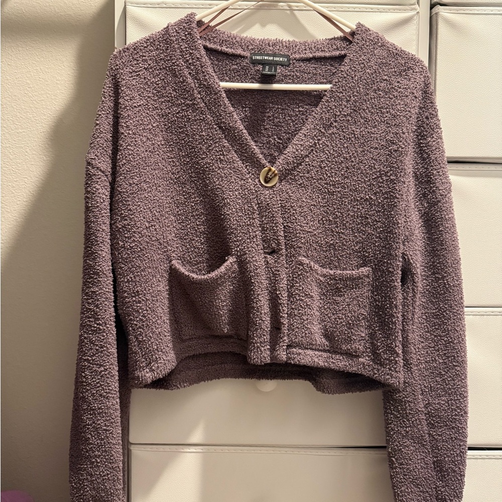 Streetwear Society Lavender Textured Cardigan